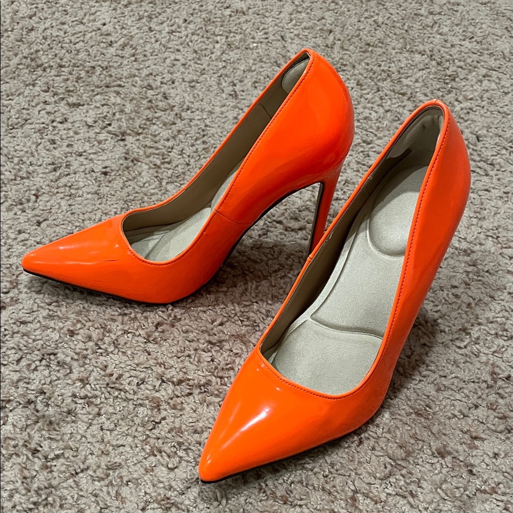 Fun Neon Orange Women's Heels